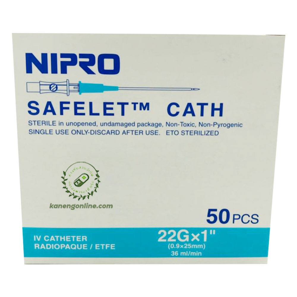 IV CATHETER No.22x1นิ้ว (NIP) 50PCS